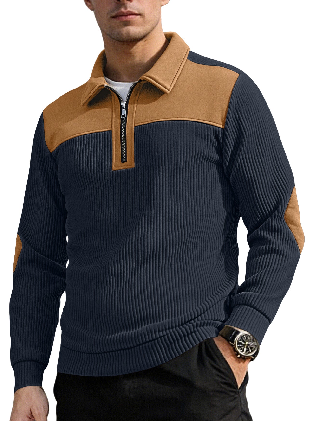 Men's Casual Grey Long Sleeve Embroidery Hoodie In Polyester Fabric