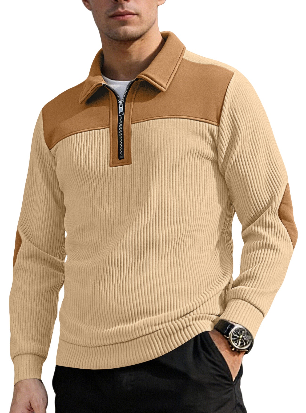 Men's Casual Grey Long Sleeve Embroidery Hoodie In Polyester Fabric