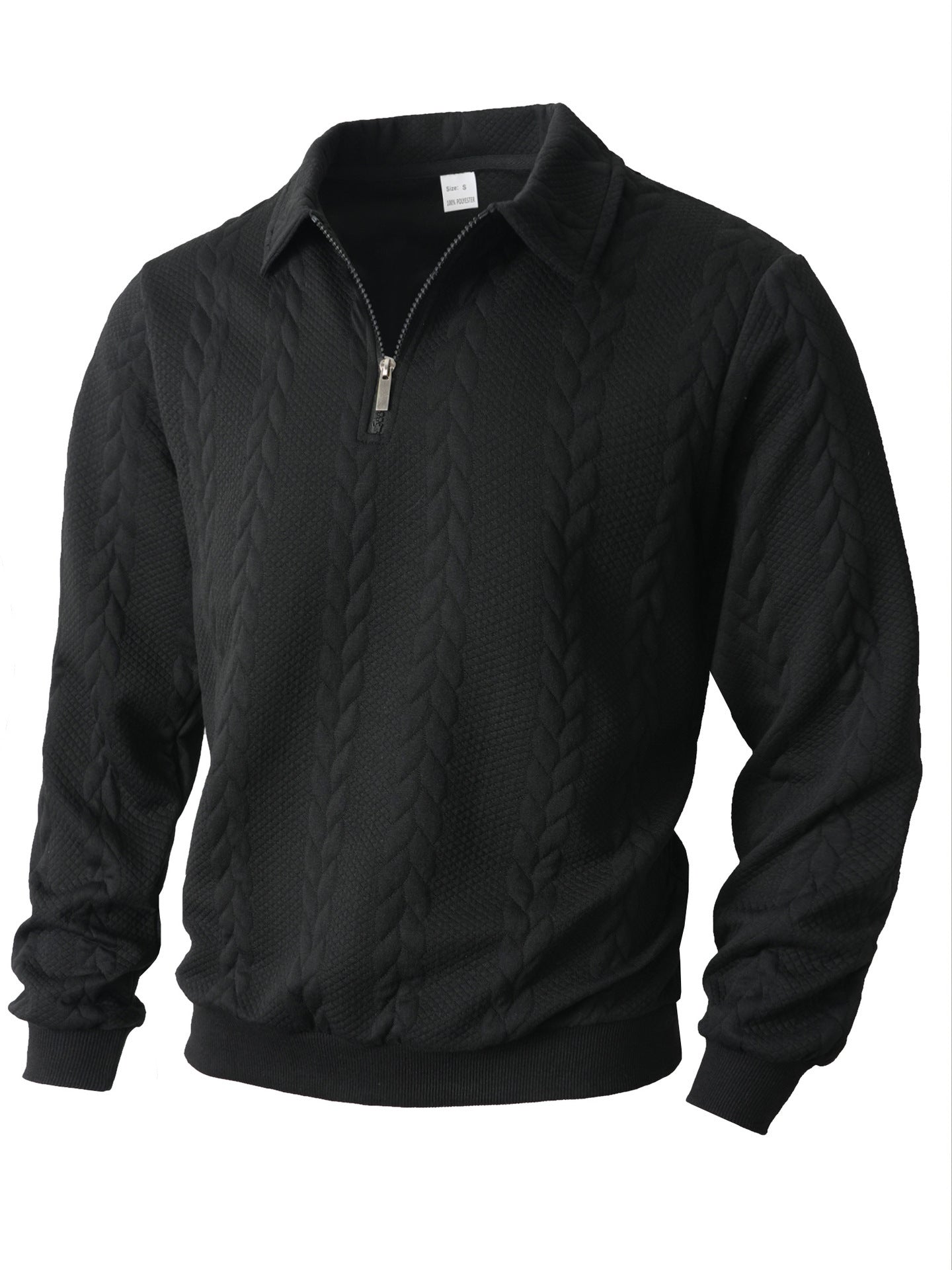 Men's Casual Solid Color Khaki Long Sleeve Hoodie In Polyester Fabric