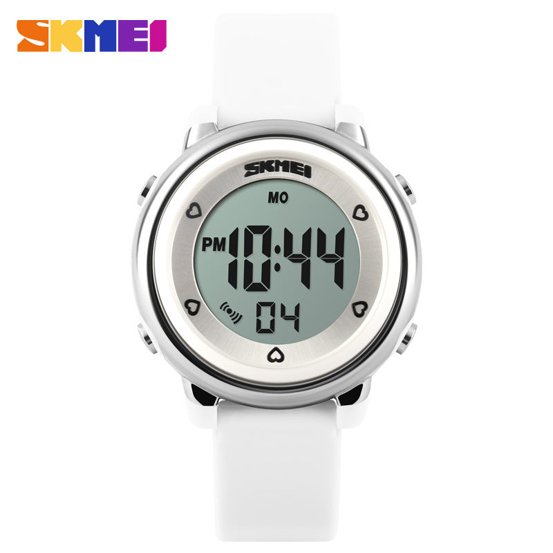 Children Unisex Electronic Watch With Round Dial, Plastic Mirror, Number Display, And Silica Gel Strap