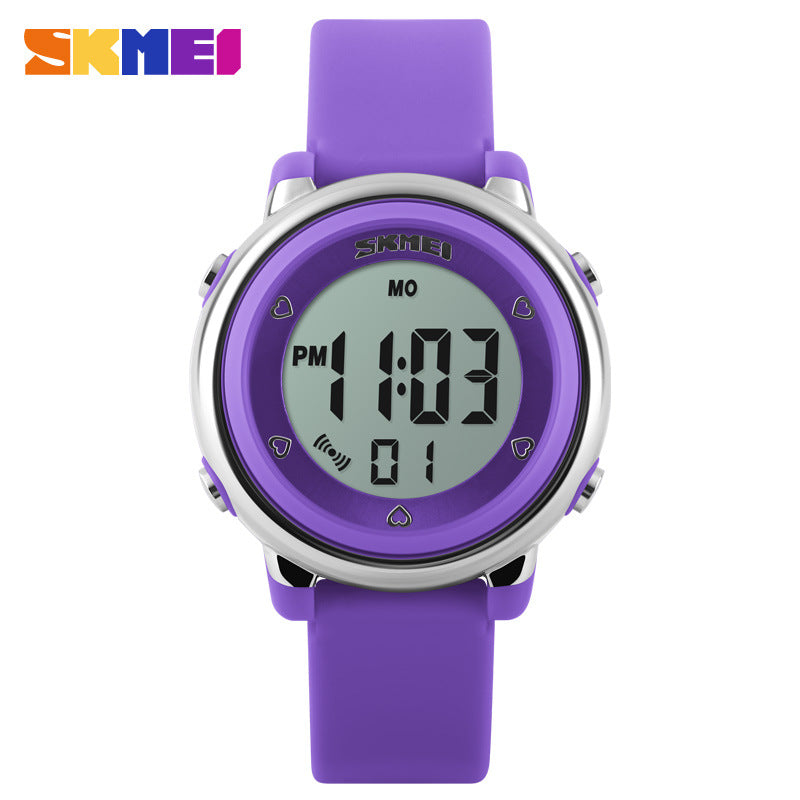 Children Unisex Electronic Watch With Round Dial, Plastic Mirror, Number Display, And Silica Gel Strap