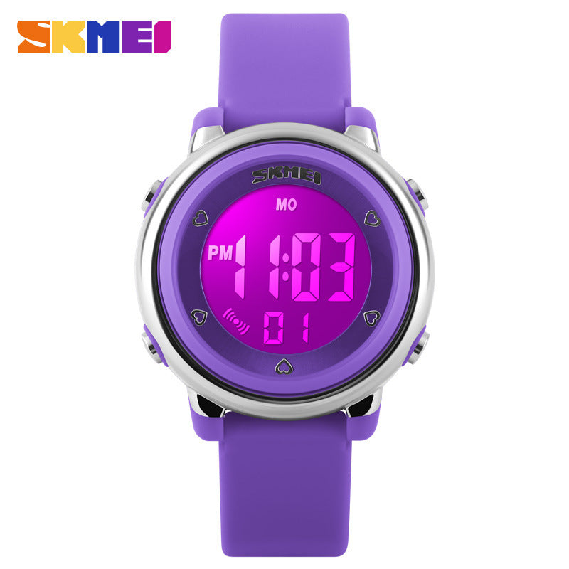 Children Unisex Electronic Watch With Round Dial, Plastic Mirror, Number Display, And Silica Gel Strap