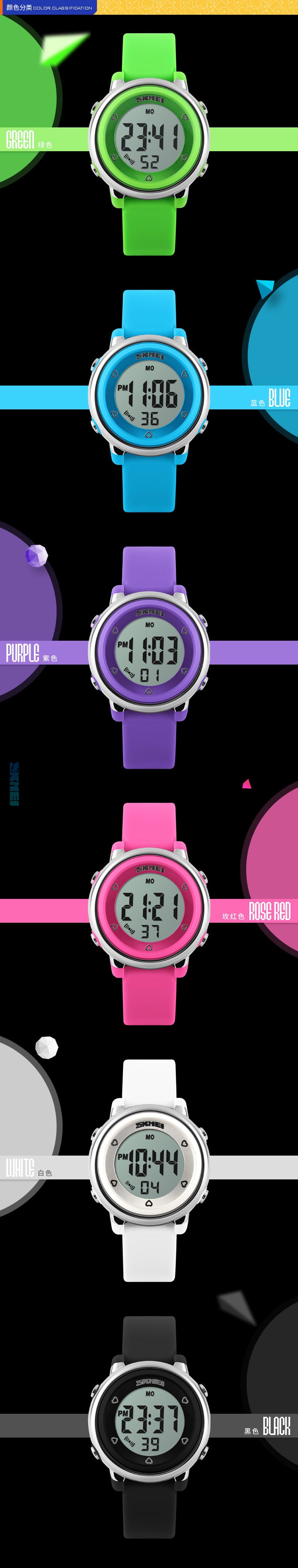 Children Unisex Electronic Watch With Round Dial, Plastic Mirror, Number Display, And Silica Gel Strap