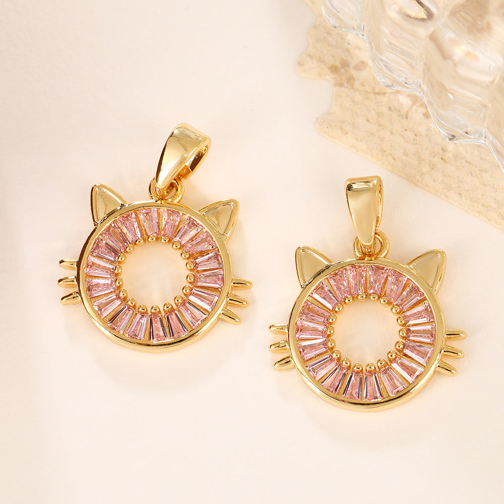 New Style Animal Pendant In Copper With Zircon Inlay, Copper Plated And Waterproof Non Tarnish Finish