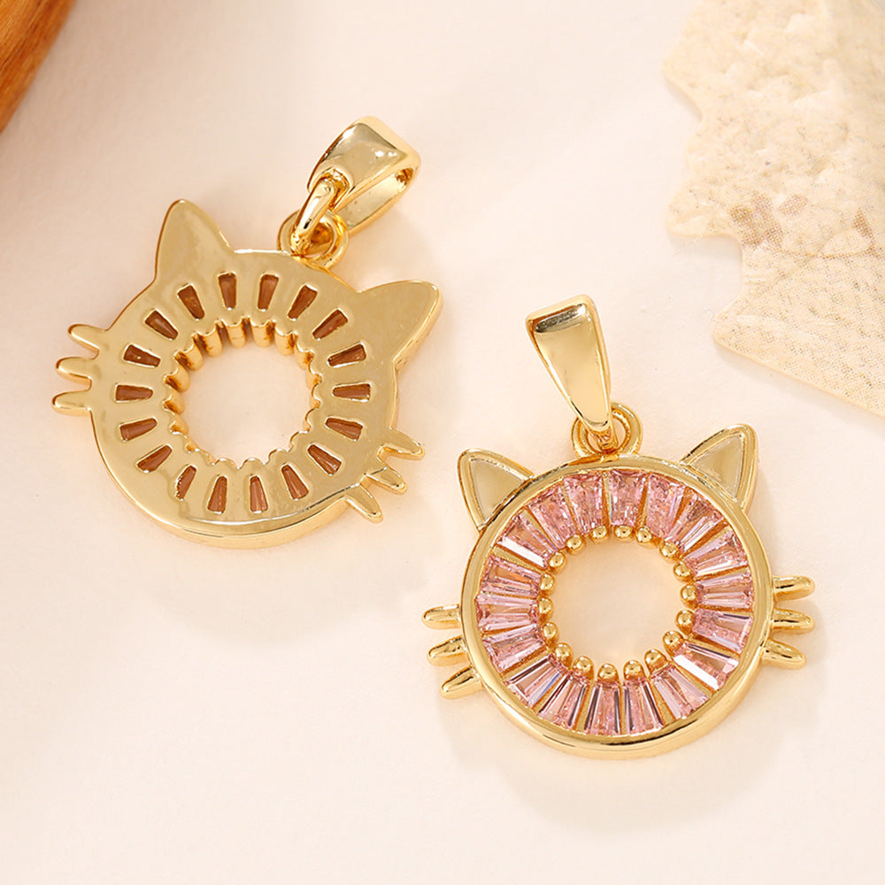 New Style Animal Pendant In Copper With Zircon Inlay, Copper Plated And Waterproof Non Tarnish Finish
