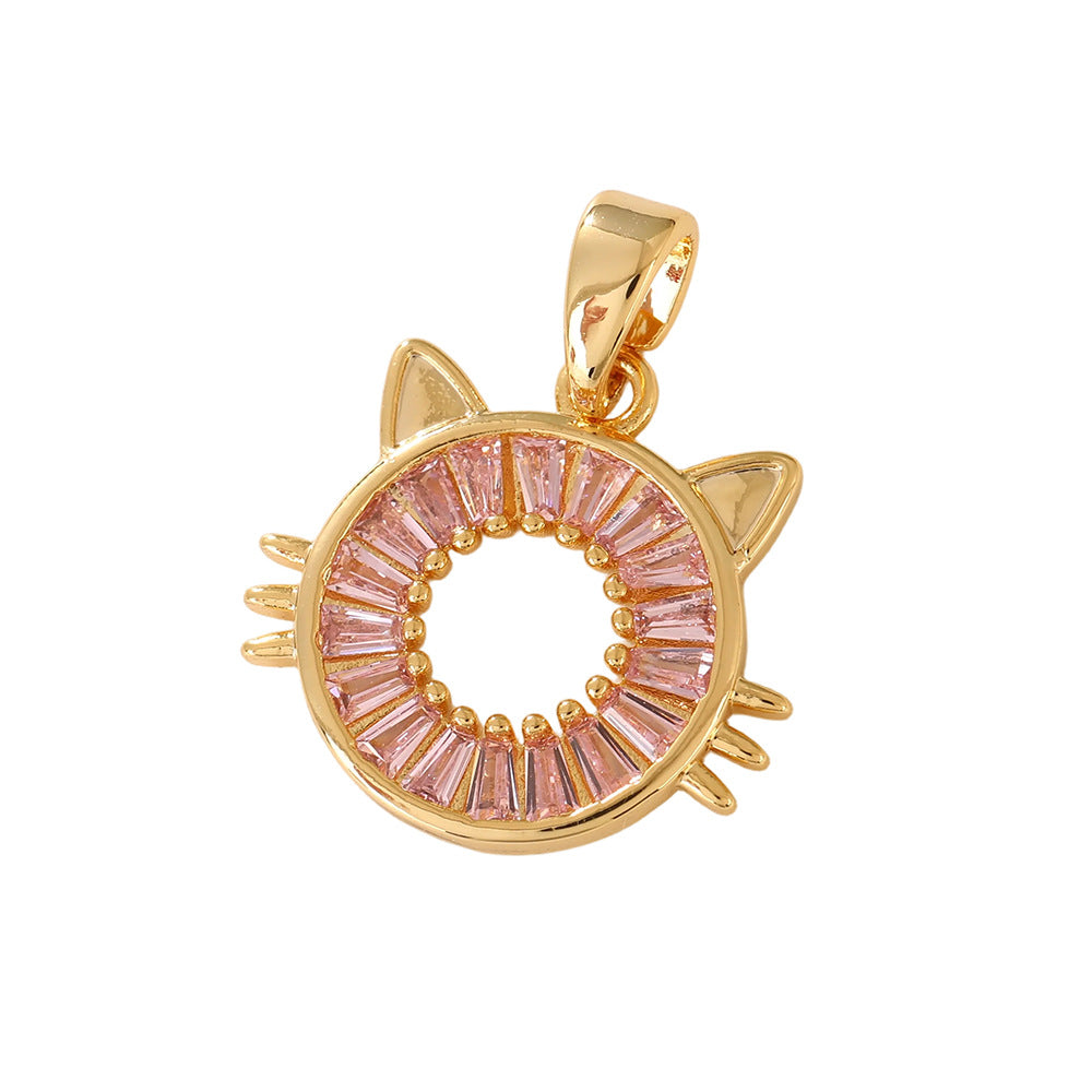 New Style Animal Pendant In Copper With Zircon Inlay, Copper Plated And Waterproof Non Tarnish Finish