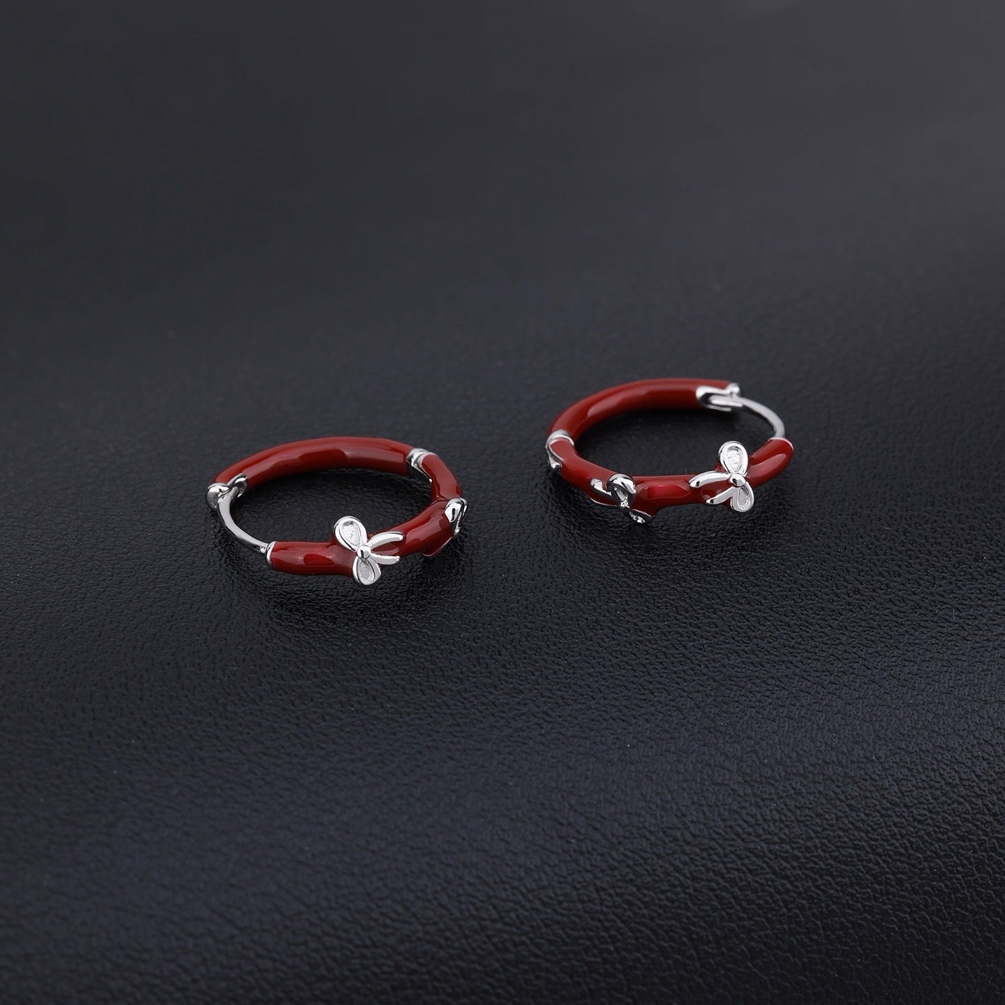 Bow Tie Enamel Earrings For Women In Retro Style With 925 Sterling Silver Ear Pins And Real Gold Plating