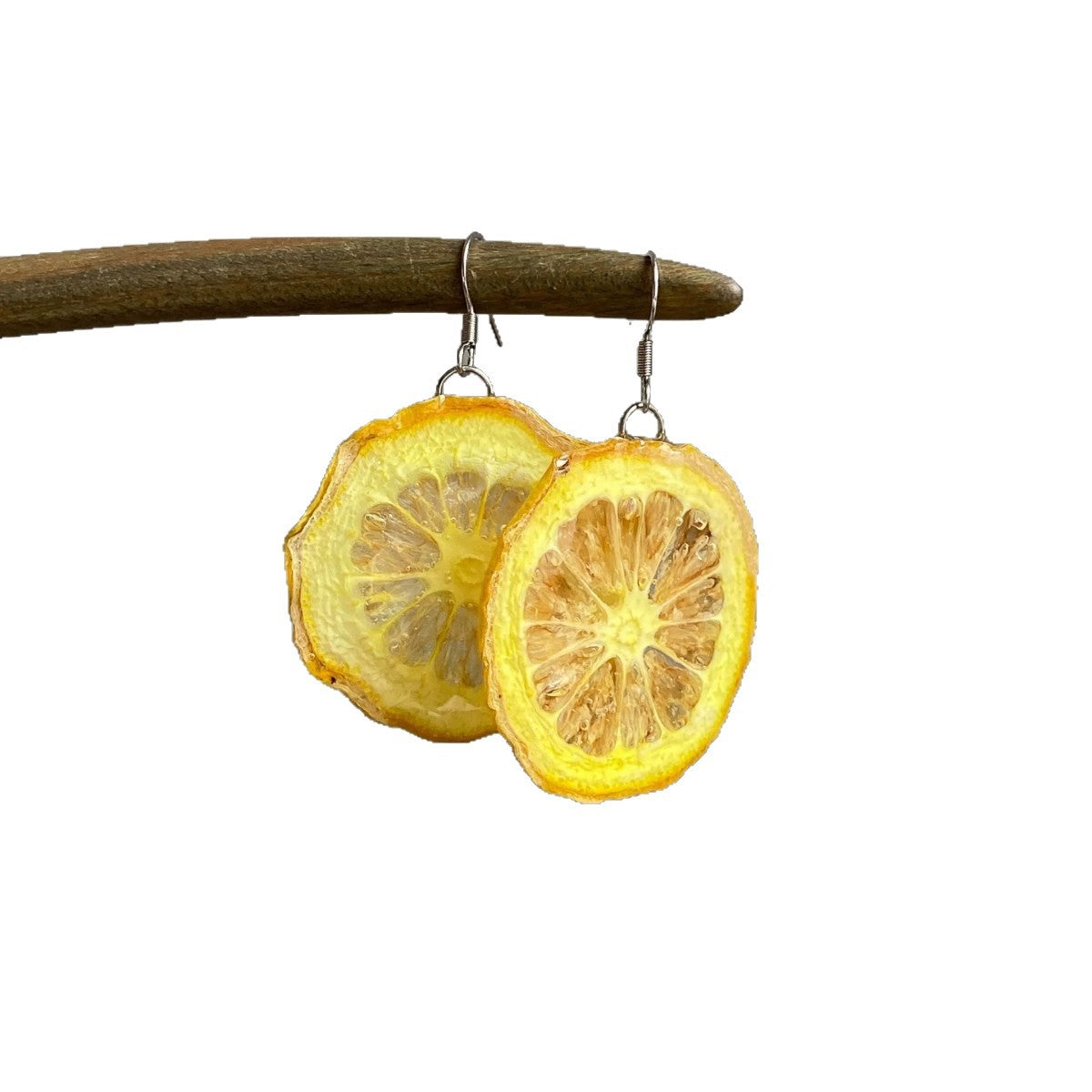 Lemon Earrings For Women Featuring Epoxy Craft And Zinc Alloy With 925 Sterling Silver Posts In Sweet Style