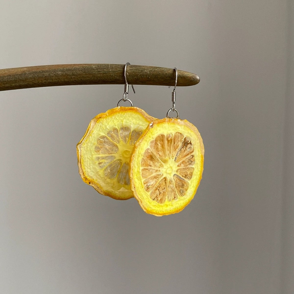 Lemon Earrings For Women Featuring Epoxy Craft And Zinc Alloy With 925 Sterling Silver Posts In Sweet Style