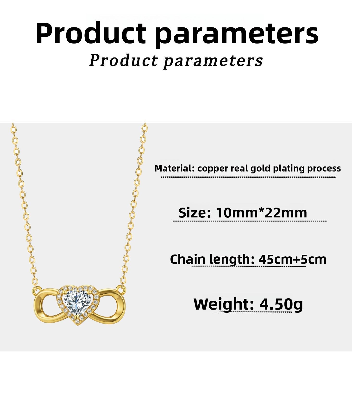 Heart Shape Pendant Necklace For Women In Real Gold Plated Copper With Cable Chain