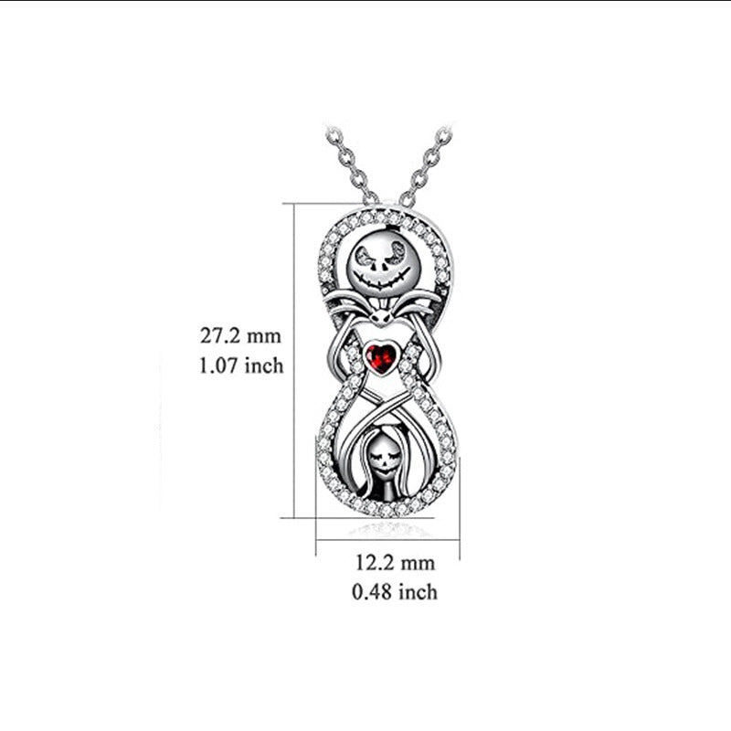 Halloween Heart Shape Pendant Necklace For Unisex Featuring Electroplated Alloy Pendant With Cable Chain