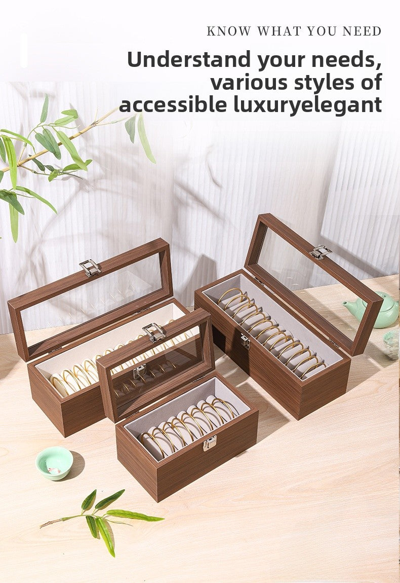 Classical Wooden Jewelry Box With Elegant Design, Perfect For Storing Rings And Necklaces