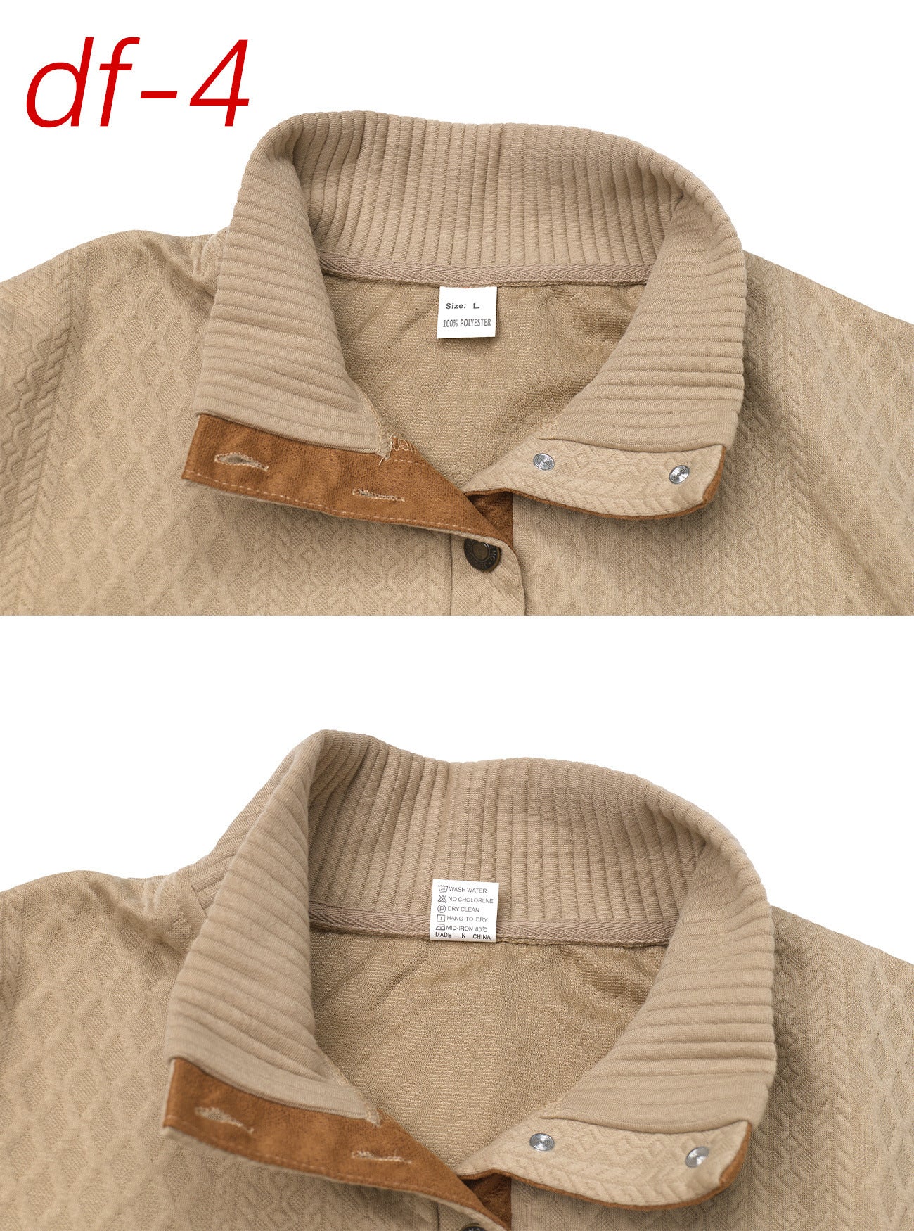 Solid Color Long Sleeve Casual Blouse In Polyester Featuring Jacquard Craft For Men