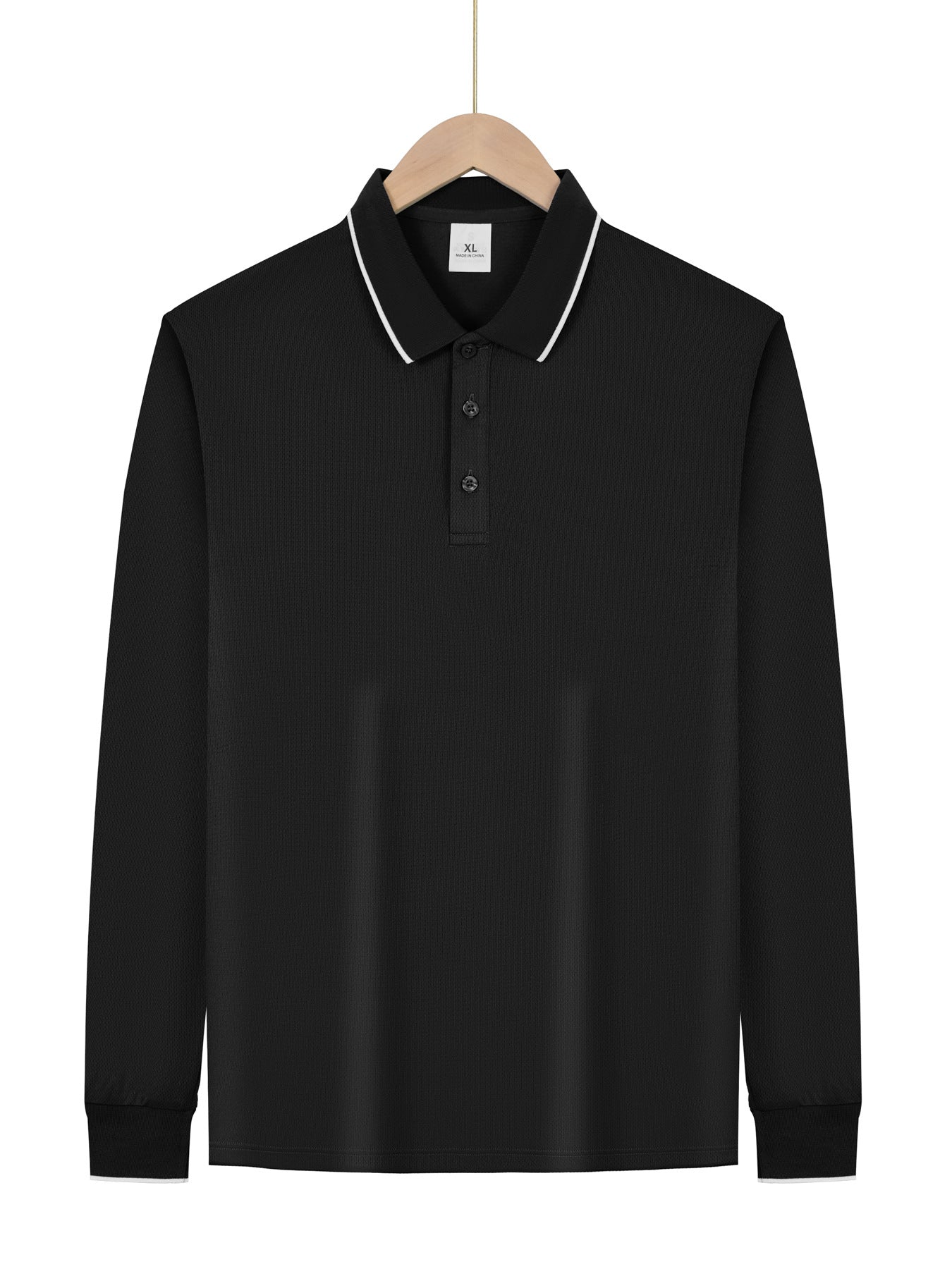 Solid Color Business Long Sleeve  For Men In Polyester Fabric With Lapel Collar