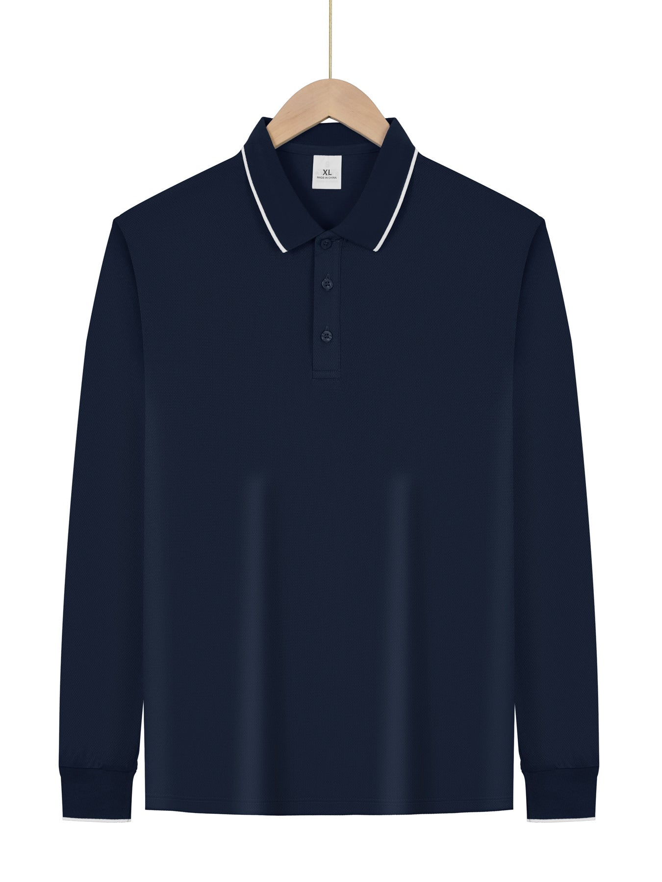 Solid Color Business Long Sleeve  For Men In Polyester Fabric With Lapel Collar
