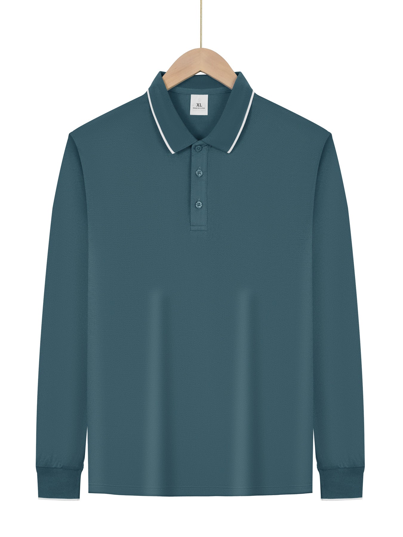 Solid Color Business Long Sleeve  For Men In Polyester Fabric With Lapel Collar