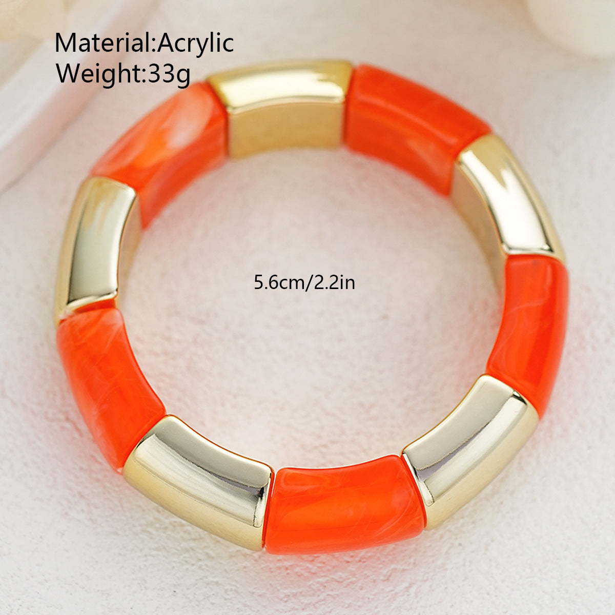 Bohemian Light Green Acrylic Bamboo Tube Bangle With Electroplated Splicing Design
