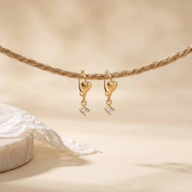 Heart Shape Tassel Earrings For Women Featuring Copper Ear Pins In Sweet Style