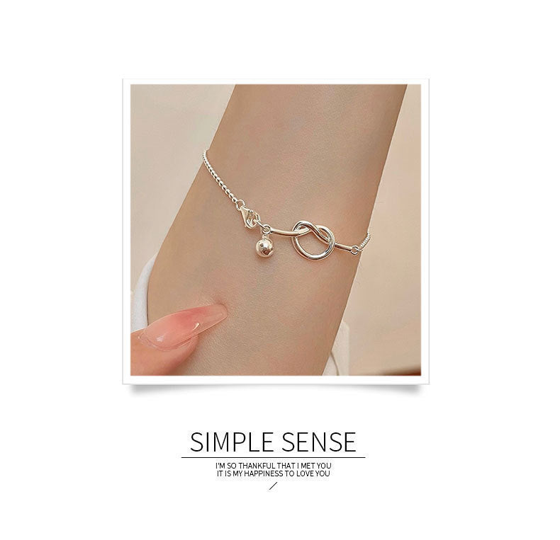 Knot Bracelet For Women In New Style With 925 Sterling Silver Ball Chain Electroplated Finish