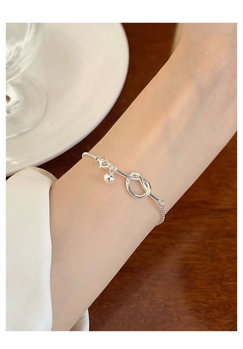 Knot Bracelet For Women In New Style With 925 Sterling Silver Ball Chain Electroplated Finish