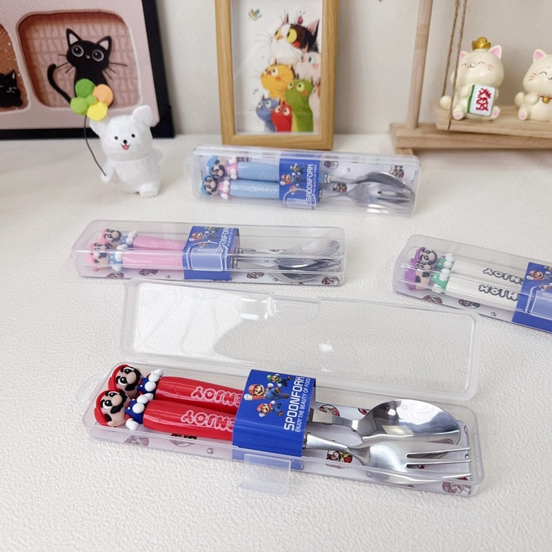 Cartoon Birthday Tableware Set Featuring Western Cutlery With Knife, Fork, And Spoon For Kids