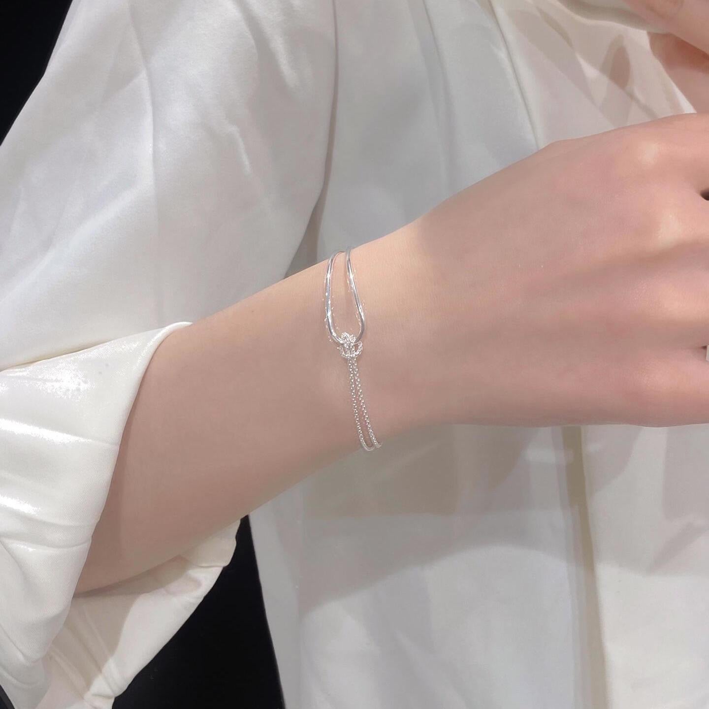 Copper Splicing Rope Chain Bracelet For Women In Simple Style, Perfect Birthday Gift