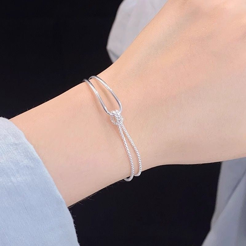 Copper Splicing Rope Chain Bracelet For Women In Simple Style, Perfect Birthday Gift