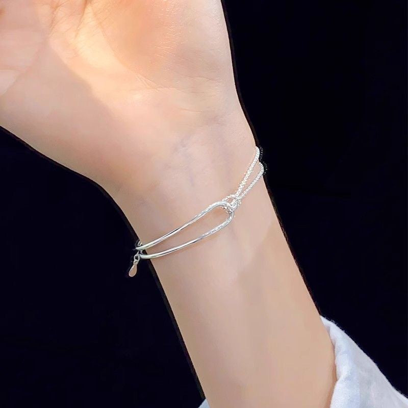 Copper Splicing Rope Chain Bracelet For Women In Simple Style, Perfect Birthday Gift