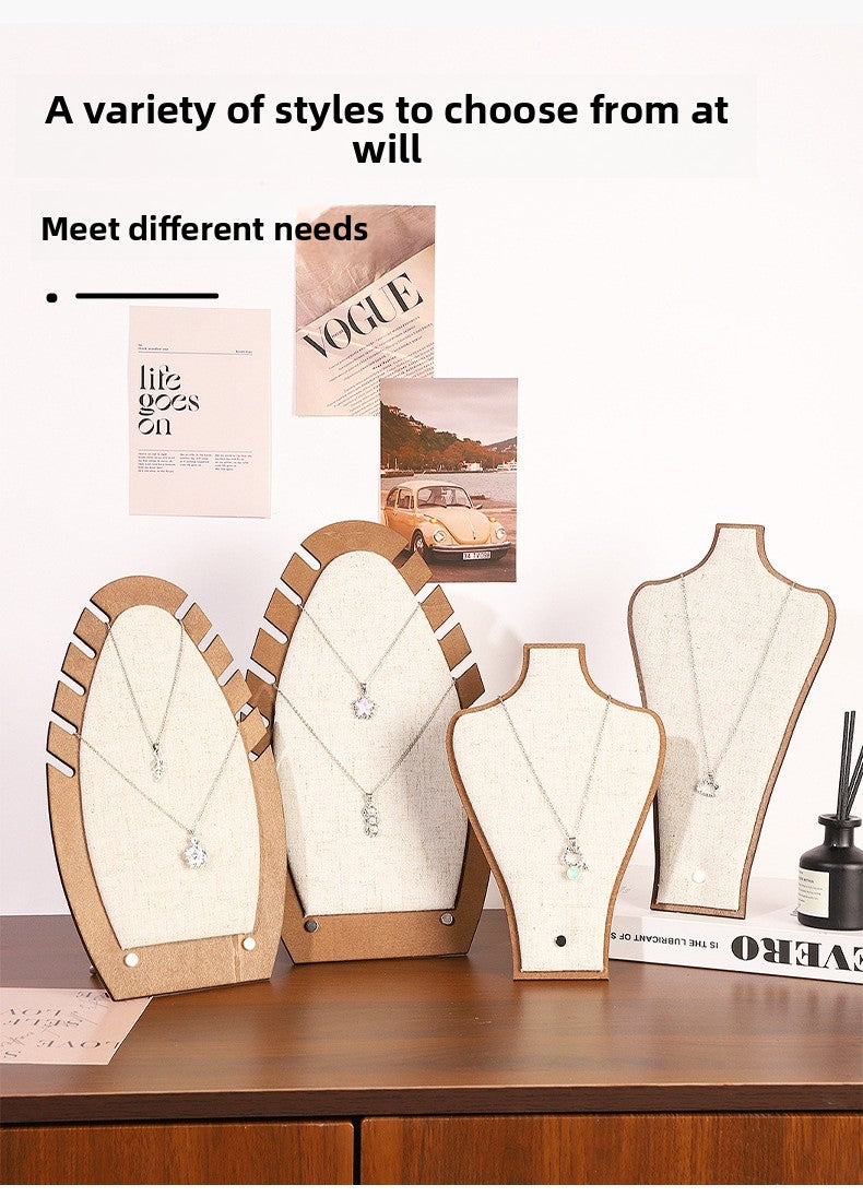 Modern Style Jewelry Set Featuring Brown Wood Material, Ideal For Jewelry Stand, Box, And Bag