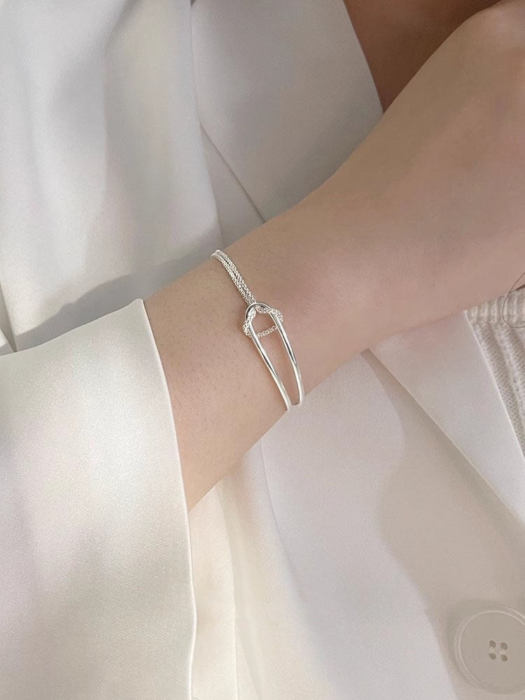 Copper Splicing Rope Chain Bracelet For Women In Simple Style, Perfect Birthday Gift