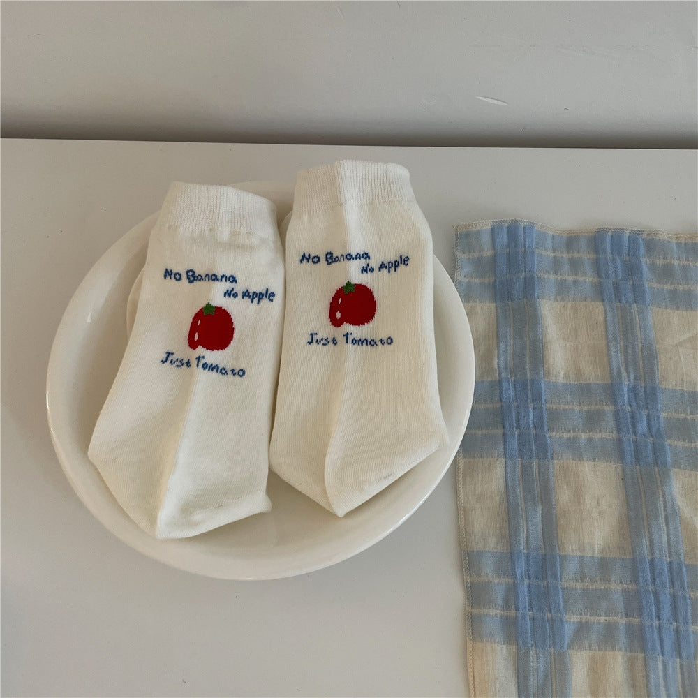 New Style Solid Color Polyester Socks For Women, Multicolor, Suitable For Spring And Summer