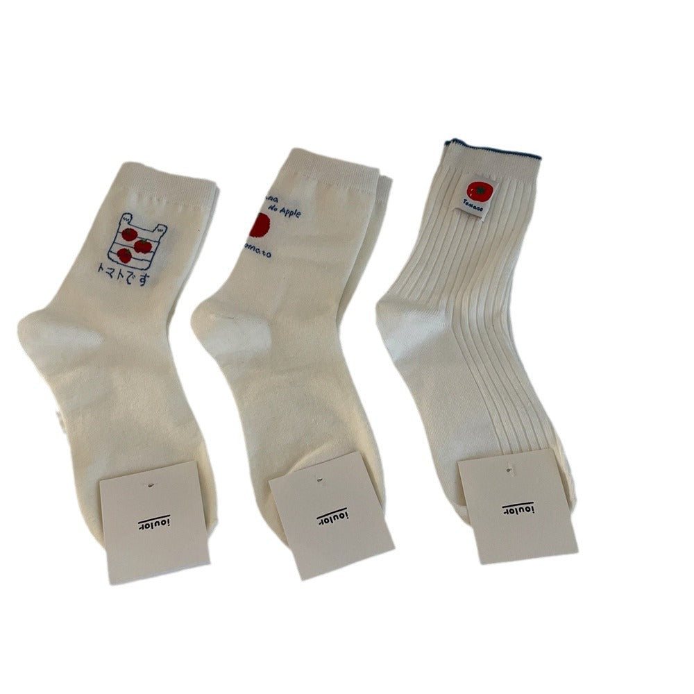 New Style Solid Color Polyester Socks For Women, Multicolor, Suitable For Spring And Summer