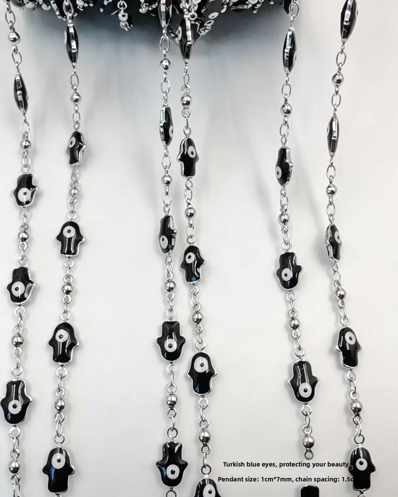 Devil's Eye Electroplated Copper Chain Featuring Handmade Chain Style With Electroplated Finish
