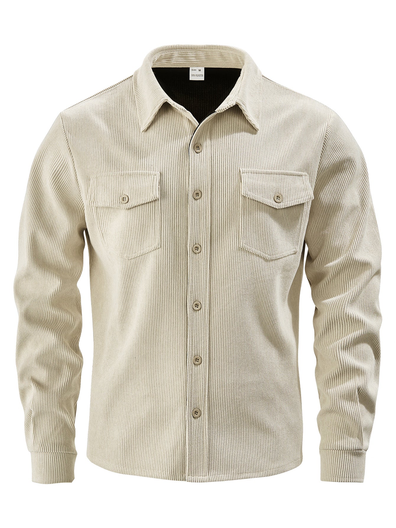 Men's Casual Stripe Single Breasted Jacket In Polyester Fabric With Jacquard Craftsmanship