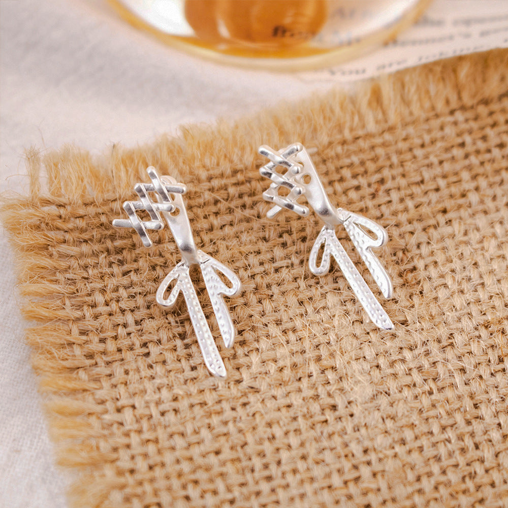 Bow Tie Drop Earrings For Women In New Style With 925 Sterling Silver Studs And Electroplated Zinc Alloy