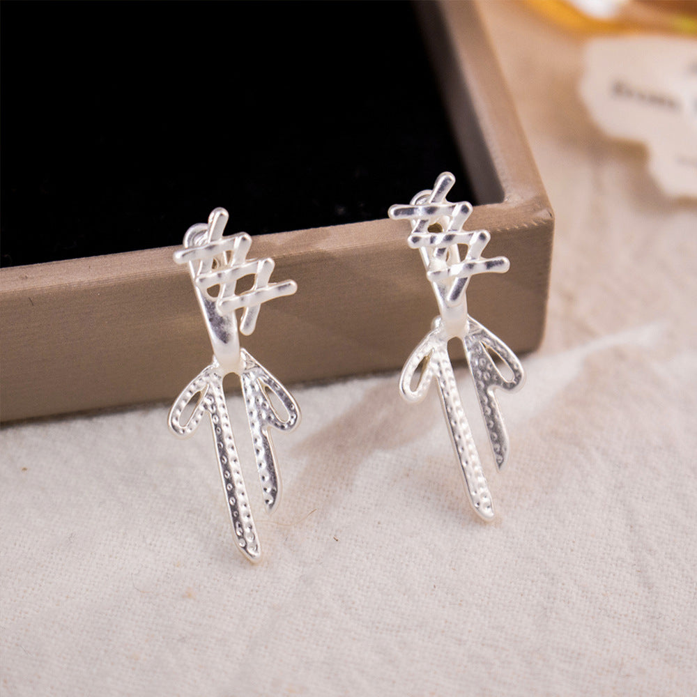 Bow Tie Drop Earrings For Women In New Style With 925 Sterling Silver Studs And Electroplated Zinc Alloy