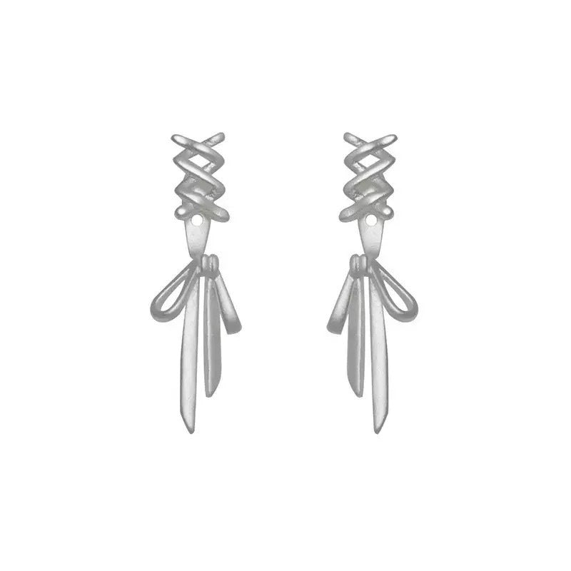 Bow Tie Drop Earrings For Women In New Style With 925 Sterling Silver Studs And Electroplated Zinc Alloy