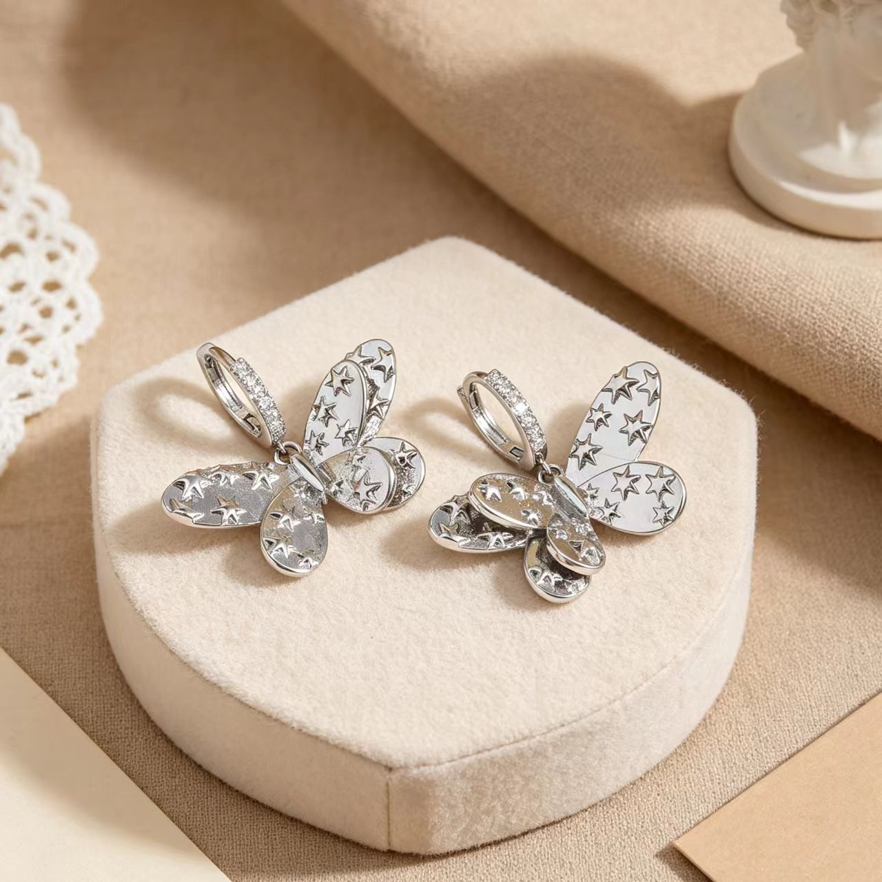 Butterfly Tassel Clip Earrings In New Style With Copper And 925 Sterling Silver Posts For Women