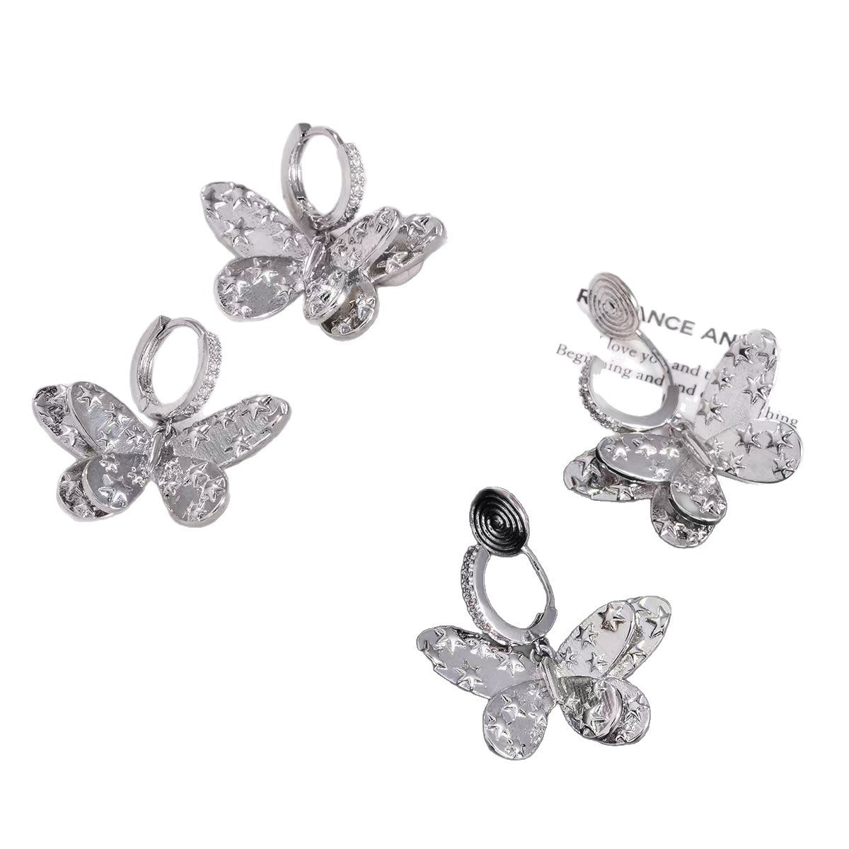 Butterfly Tassel Clip Earrings In New Style With Copper And 925 Sterling Silver Posts For Women