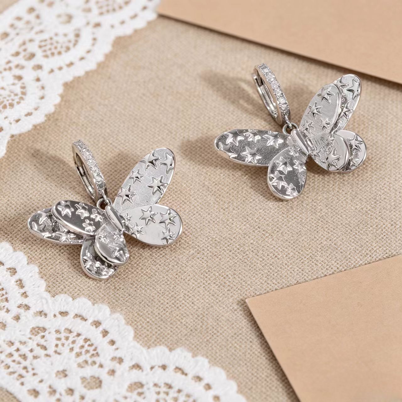 Butterfly Tassel Clip Earrings In New Style With Copper And 925 Sterling Silver Posts For Women