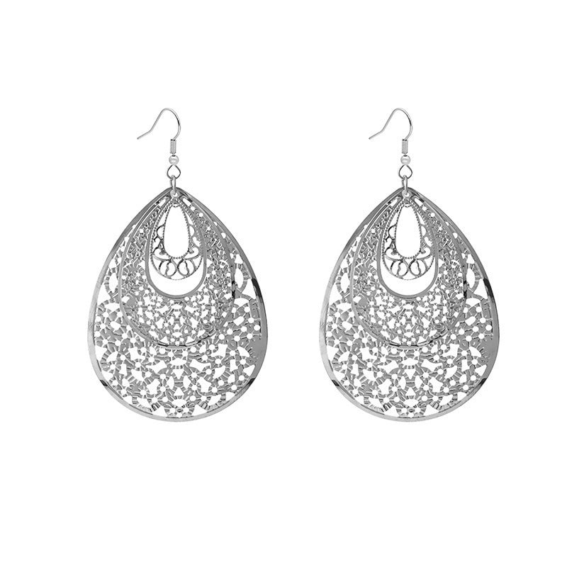 Geometric Exaggerated Ear Hook Earrings For Women In Gold Featuring Iron And 304 Stainless Steel Material