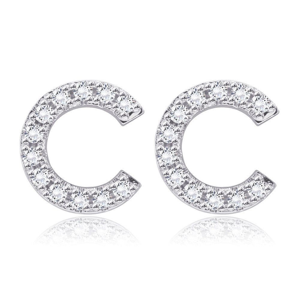 Butterfly Stud Earrings For Women In Sweet Style, Copper Ear Pins With Electroplated Alloy And Zircon Inlay