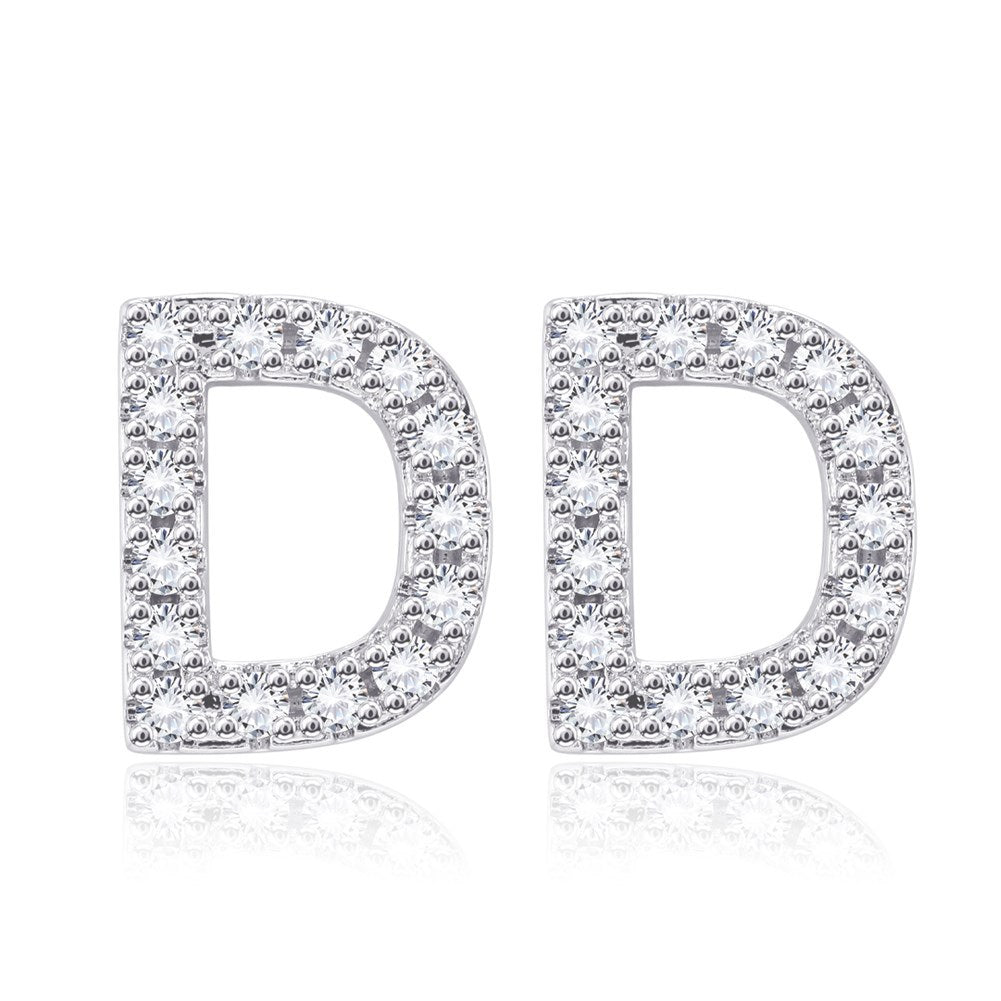 Butterfly Stud Earrings For Women In Sweet Style, Copper Ear Pins With Electroplated Alloy And Zircon Inlay