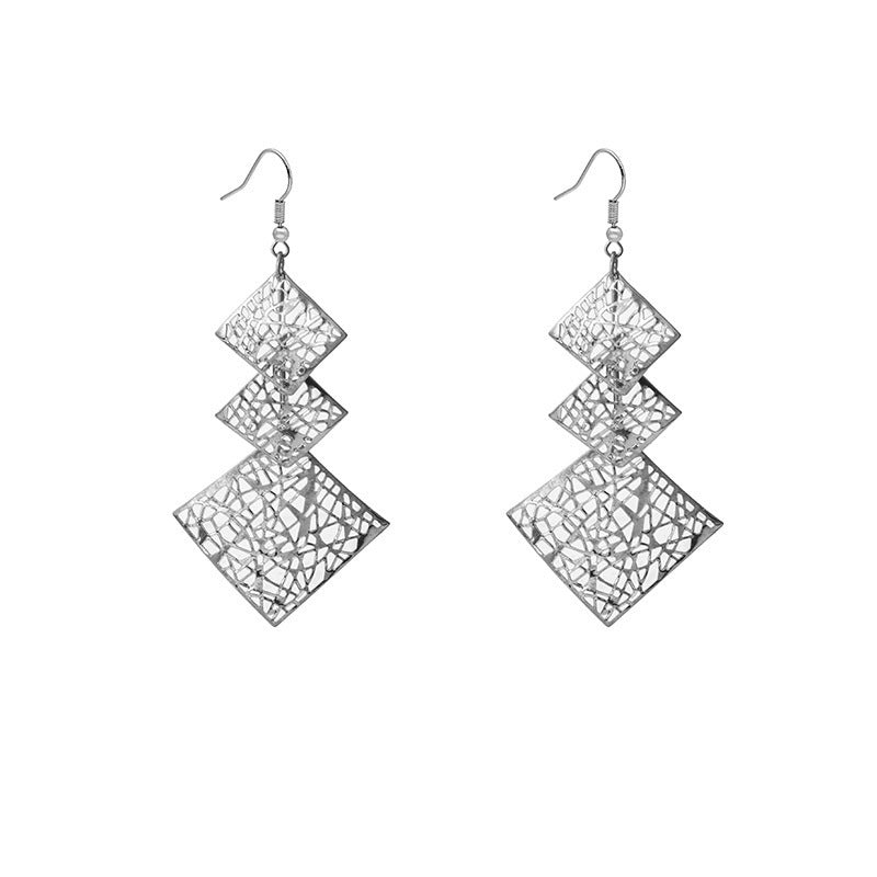 Geometric Exaggerated Ear Hook Earrings For Women In Gold Featuring Iron And 304 Stainless Steel Material