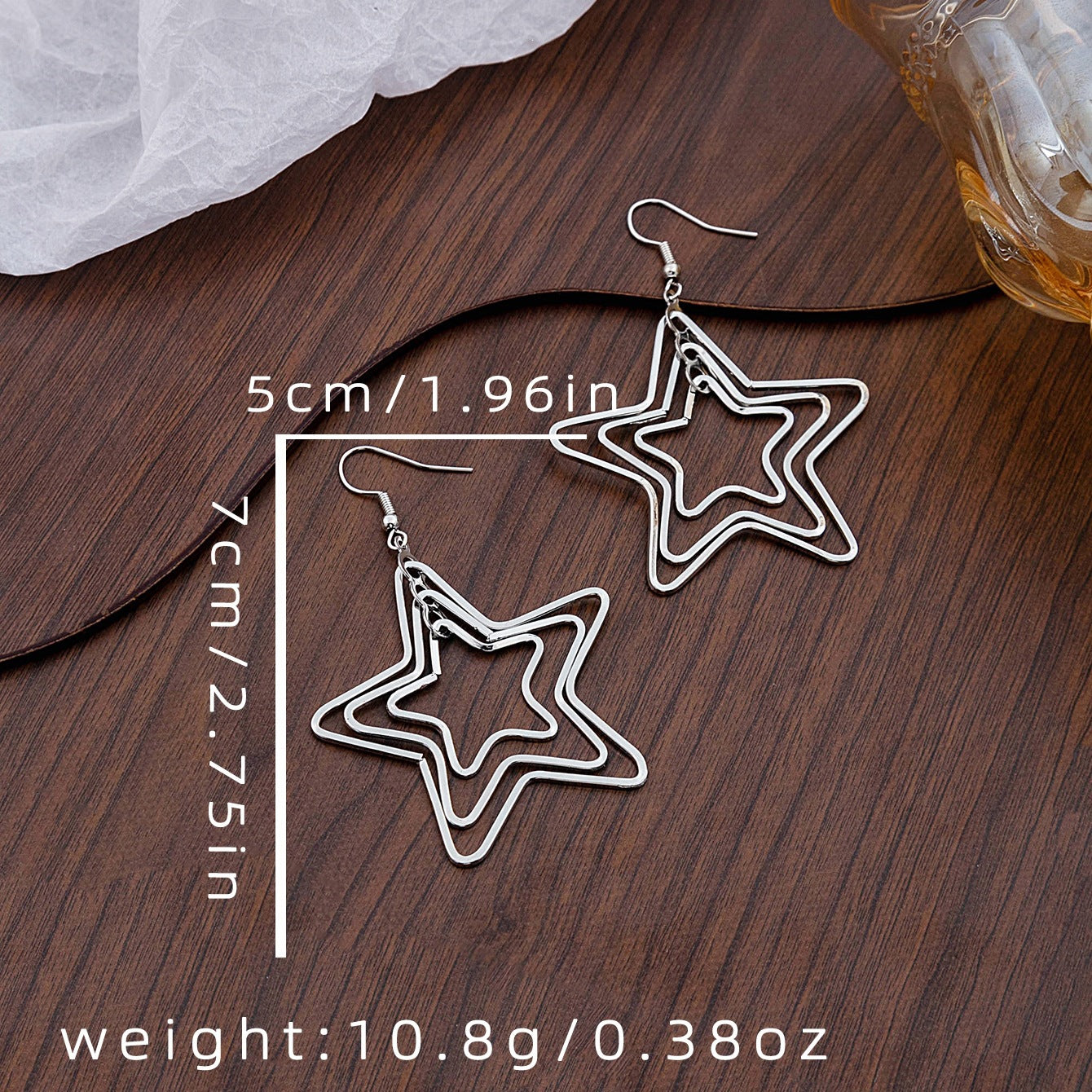 Geometric Exaggerated Ear Hook Earrings For Women In Gold Featuring Iron And 304 Stainless Steel Material