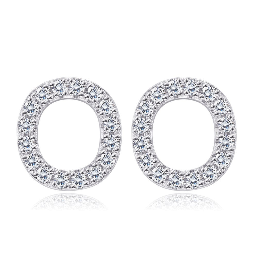 Butterfly Stud Earrings For Women In Sweet Style, Copper Ear Pins With Electroplated Alloy And Zircon Inlay
