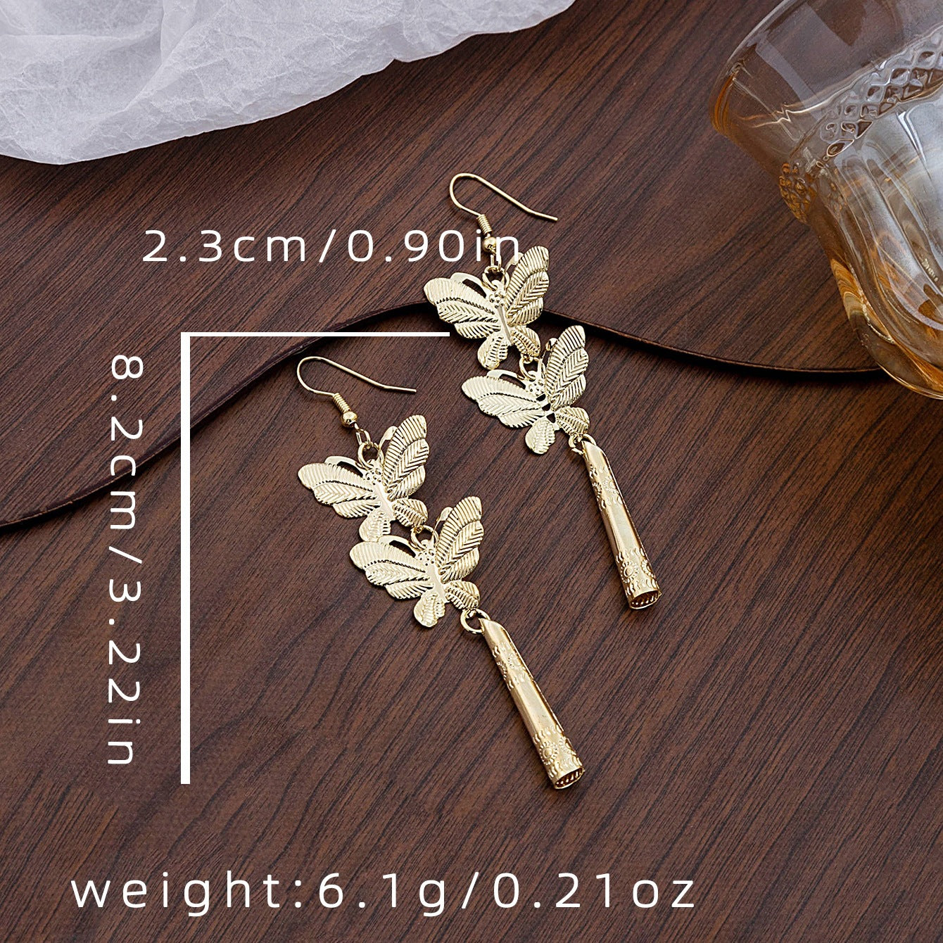 Geometric Exaggerated Ear Hook Earrings For Women In Gold Featuring Iron And 304 Stainless Steel Material