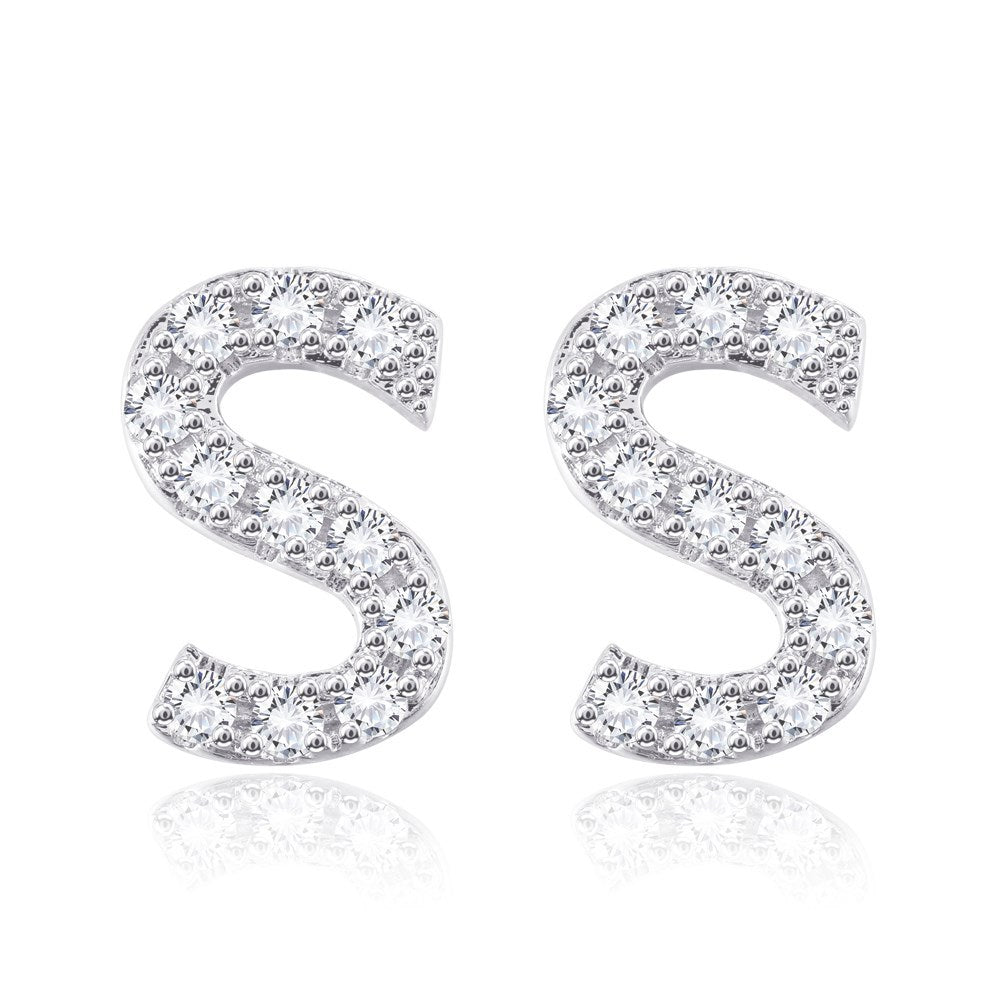 Butterfly Stud Earrings For Women In Sweet Style, Copper Ear Pins With Electroplated Alloy And Zircon Inlay