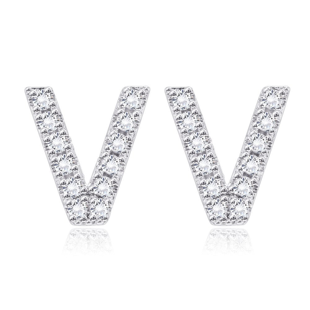 Butterfly Stud Earrings For Women In Sweet Style, Copper Ear Pins With Electroplated Alloy And Zircon Inlay
