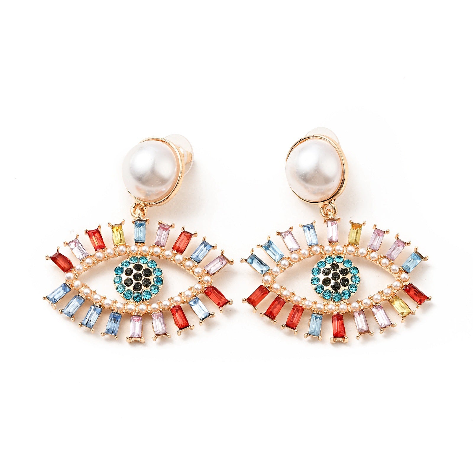 Butterfly Stud Earrings For Women In Sweet Style, Copper Ear Pins With Electroplated Alloy And Zircon Inlay